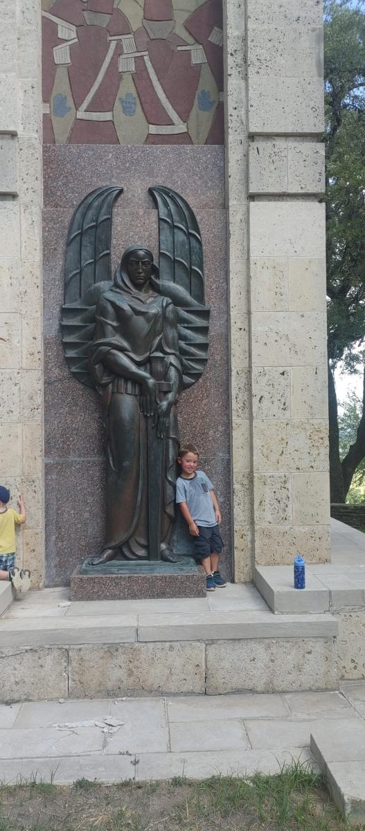 Ezra with the tomb guardian.